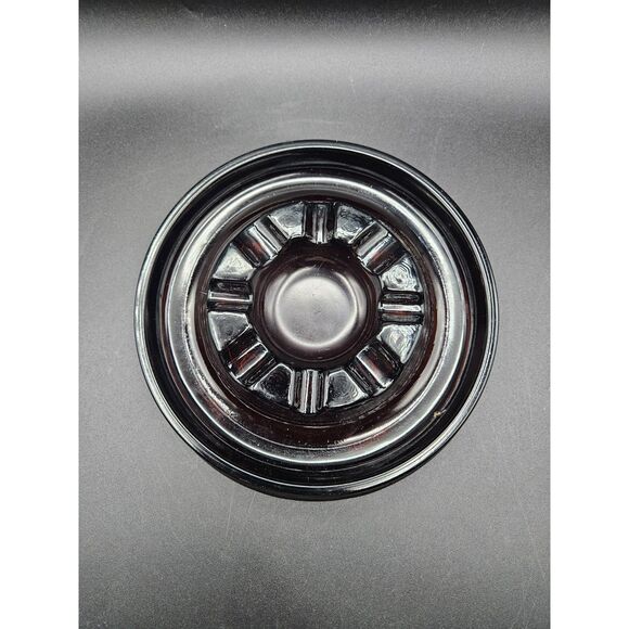 Vintage Dark Amber Brown Glass Large Cigar Cigarette Holder Ashtray MCM 7" - Picture 2 of 7